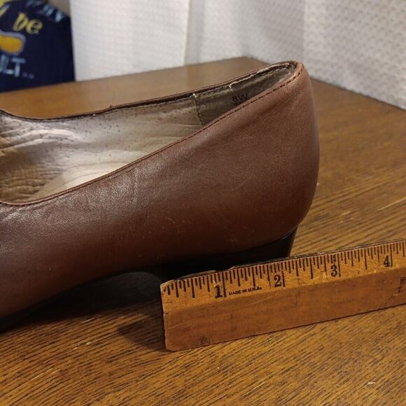 Strictly Comfort Women's 8W Brown Leather Slip-On Shoe Square Toe Block Heel - Picture 12 of 12